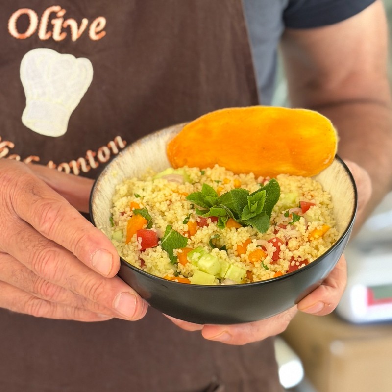 Taboulé combava mangue au poivre rouge